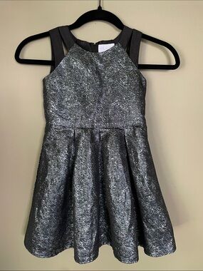 The Children's Place Silver Metallic Fit-and-Flare Party Dress